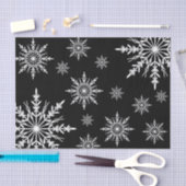 Zwarte en witte wintersneeuwvlokken tissuepapier (Craft)