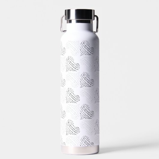 Zwarte en witte wisselhartlijnen waterfles (Voorkant)