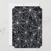 Zwarte en witte witte halloween party kaart (Achterkant)