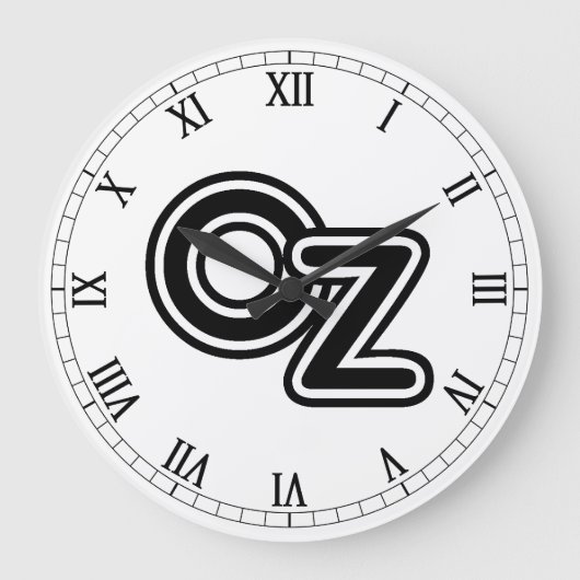  zwarte en witte wizard van Oz Fairy Tale Grote Klok (Voorkant)