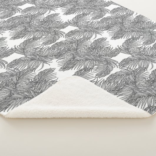 Zwarte en witte woestijnpalm sherpa deken (3/4)