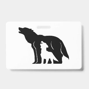 Zwarte en witte wolven badge