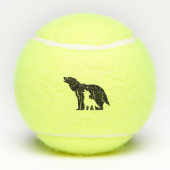 Zwarte en witte wolven tennisballen (Achterkant)