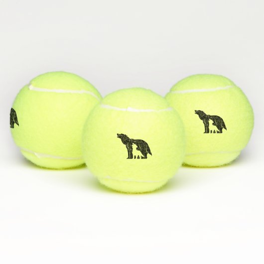 Zwarte en witte wolven tennisballen (Multi)