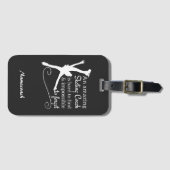 Zwarte en witte wonderbaarlijke schaatscoach bagagelabel (Voorkant (horizontaal))