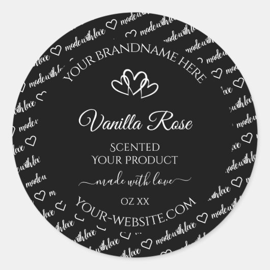 Zwarte en witte woorden Cloud Product Labels harte (Voorkant)