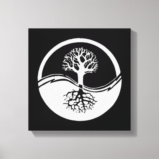Zwarte en witte yin en yang canvas afdruk (Voorkant)
