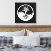 Zwarte en witte yin en yang canvas afdruk (Insitu (Slaapkamer))