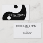 Zwarte en witte yin yang gezondheid en welzijn visitekaartje (Voorkant / Achterkant)