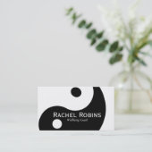 Zwarte en witte yin yang gezondheid en welzijn visitekaartje (Staand voorkant)