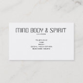Zwarte en witte yin yang gezondheid en welzijn visitekaartje (Achterkant)