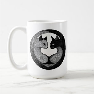 🐱 Zwarte en Witte Yin Yang Katten Cadeau Koffiemok