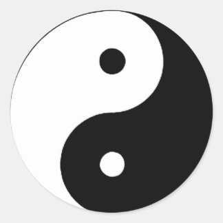 ZWARTE EN WITTE YIN YANG ONTWERP RONDE STICKER