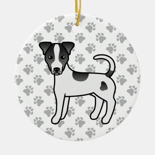 Zwarte en witte zachte munt Parson Russell Terrier Keramisch Ornament (Voorkant)