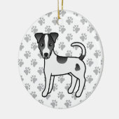 Zwarte en witte zachte munt Parson Russell Terrier Keramisch Ornament (Links)