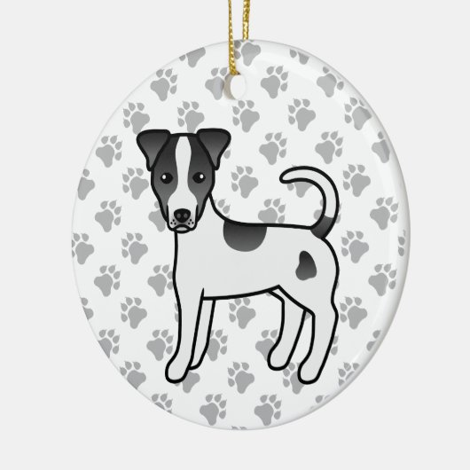Zwarte en witte zachte munt Parson Russell Terrier Keramisch Ornament (Links)