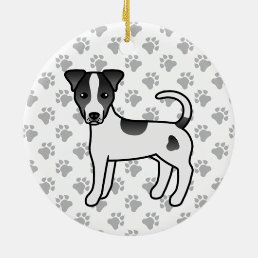Zwarte en witte zachte munt Parson Russell Terrier Keramisch Ornament (Achterkant)