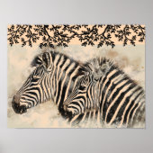 Zwarte en witte Zebra AfdrukAfrikaanse kunst Poster (Voorkant)