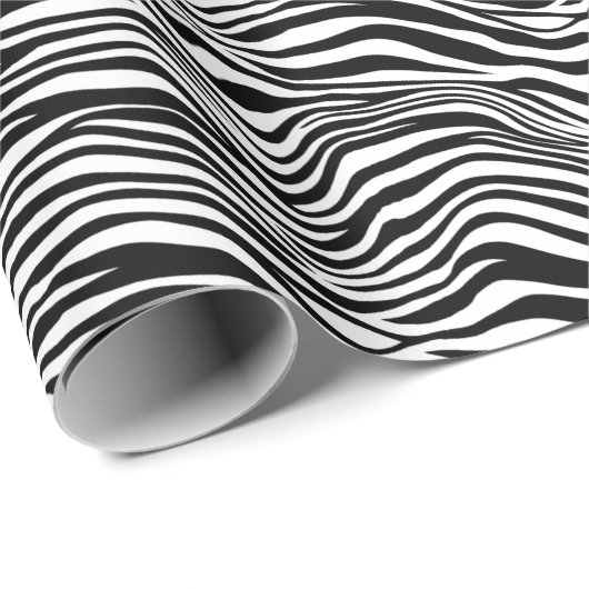 Zwarte en witte zebra Afdrukstripes Cadeaupapier (Rol Hoek)