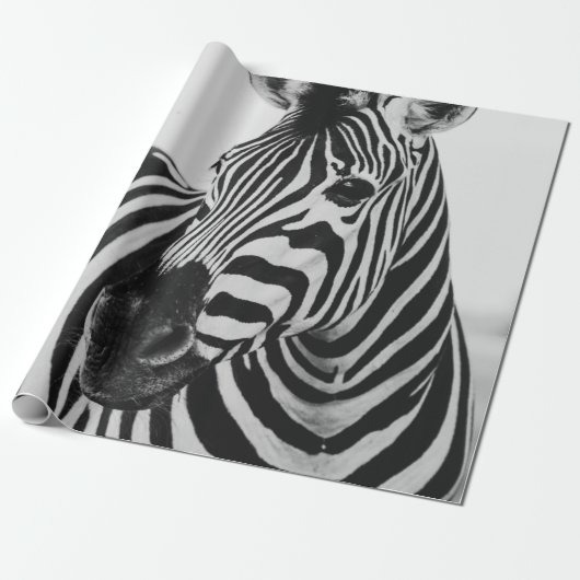 ZWARTE EN WITTE ZEBRA CADEAUPAPIER (Uitgerold)