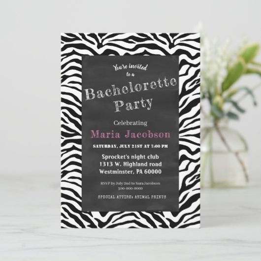 Zwarte en witte zebra gestreepte karton kaart (Staand voorkant)