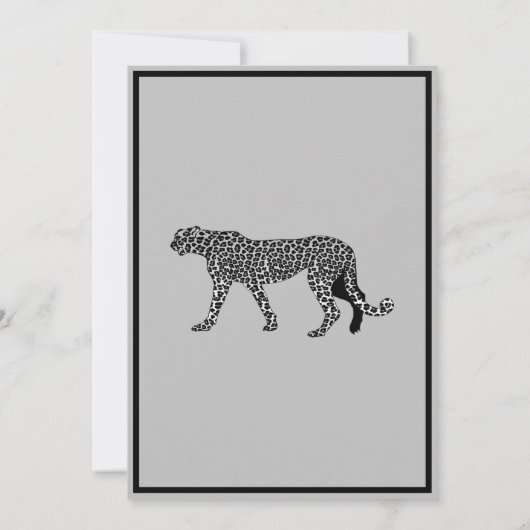 Zwarte en witte zebra gestreepte karton kaart (Achterkant)