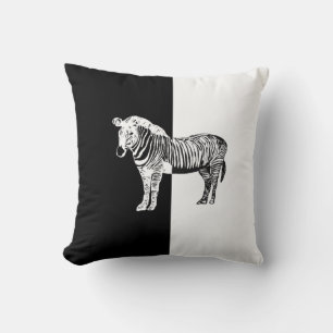 Zwarte en witte zebra kussen