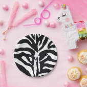 Zwarte en witte zebra moderne mode glamour papieren bordje (Feest)