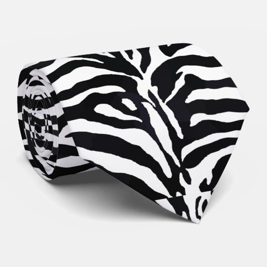 Zwarte en witte Zebra Pattern Stropdas (Opgerold)