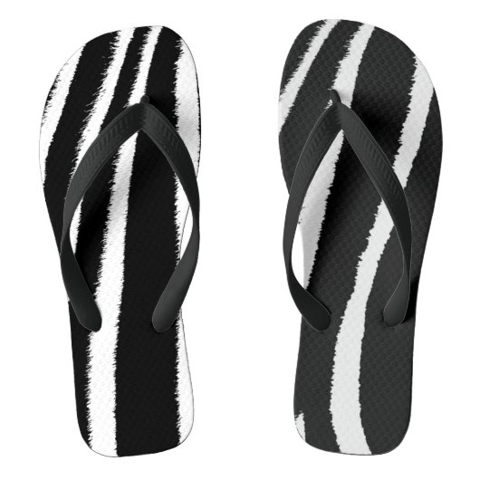 Zwarte en witte Zebra Pattern Teenslippers (Voetbed)