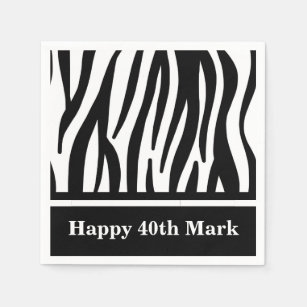 Zwarte en witte Zebra Print Designer Servet