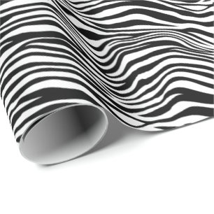 Zwarte en witte zebra printstripes cadeaupapier