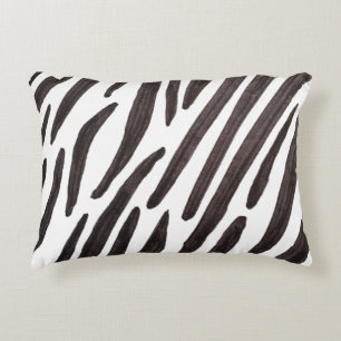 Zwarte en witte zebra strepen accent kussen