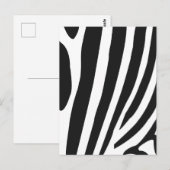 Zwarte en witte zebra strepen briefkaart (Voorkant / Achterkant)