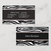 Zwarte en witte Zebra strepen dierlijke afdruk Visitekaartje (Voorkant / Achterkant)