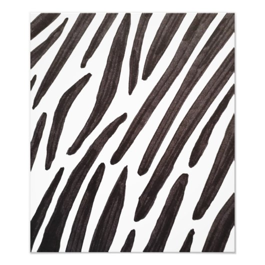 Zwarte en witte zebra strepen foto afdruk (Voorkant)