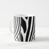 Zwarte en witte zebra strepen koffiemok (Voorkant links)