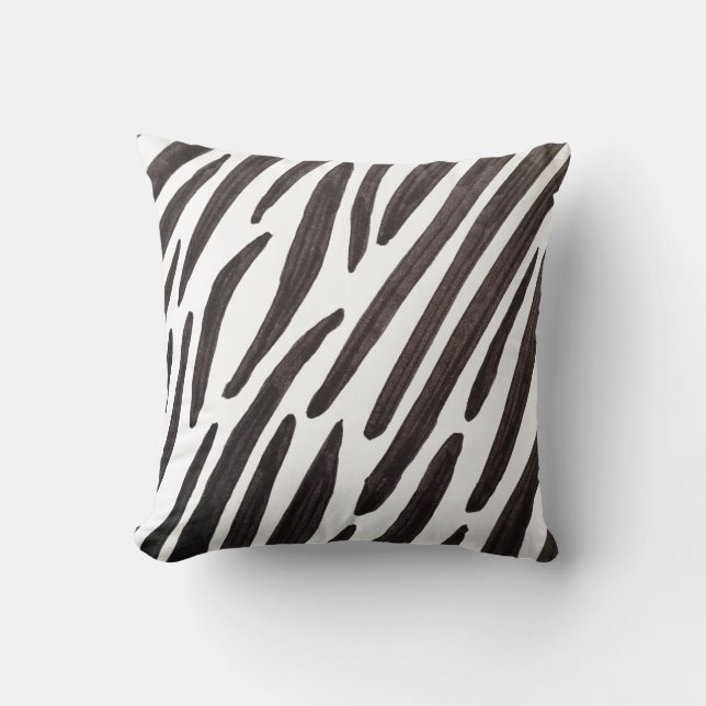 Zwarte en witte zebra strepen kussen (Voorkant)