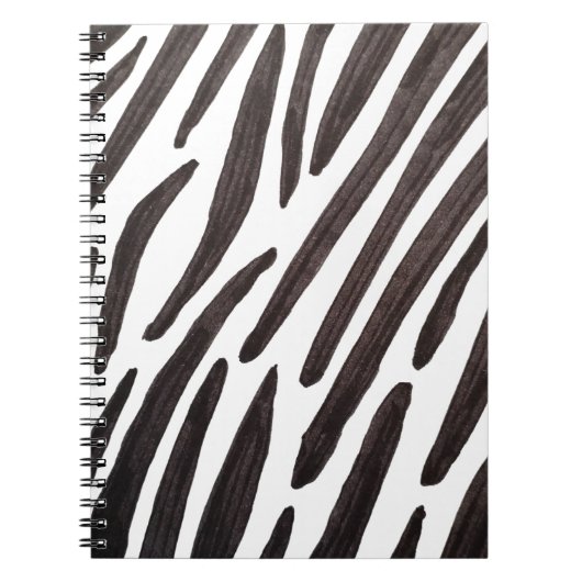Zwarte en witte zebra strepen notitieboek (Voorkant)