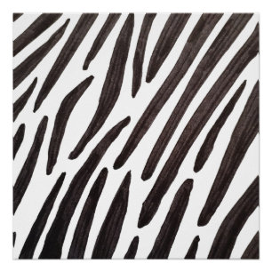 Zwarte en witte zebra strepen perfect poster
