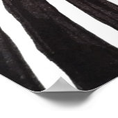 Zwarte en witte zebra strepen poster (Hoek)
