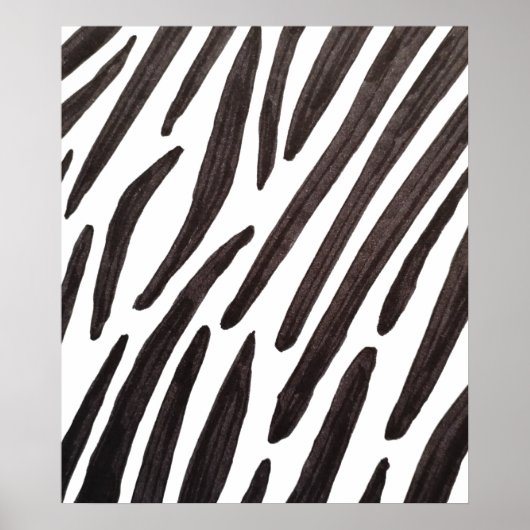 Zwarte en witte zebra strepen poster (Voorkant)