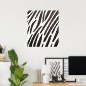 Zwarte en witte zebra strepen poster (Thuiskantoor)