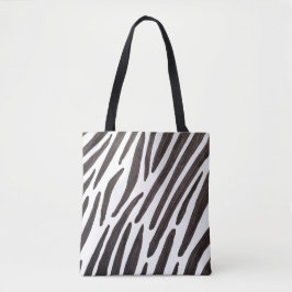 Zwarte en witte zebra strepen tote bag