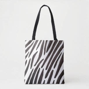 Zwarte en witte zebra strepen tote bag