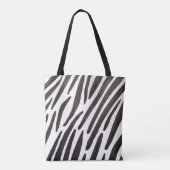 Zwarte en witte zebra strepen tote bag (Achterkant)