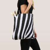 Zwarte en witte zebra strepen  tote bag (Dichtbij)