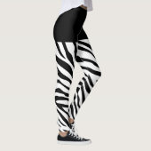Zwarte en witte Zebra Stripes Decor on Leggings (Rechts)