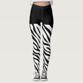 Zwarte en witte Zebra Stripes Decor on Leggings (Voorkant)