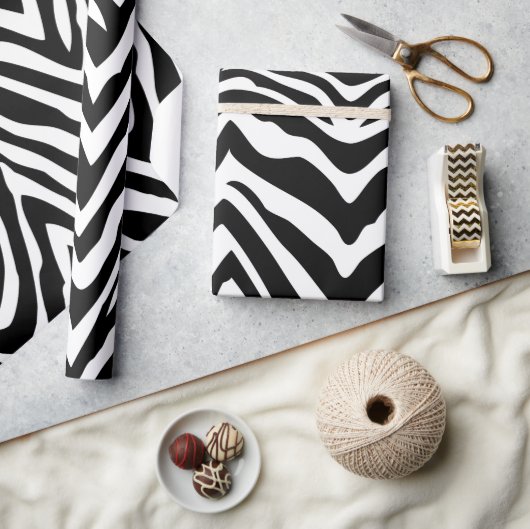 Zwarte en witte Zebra Stripes — Dierlijke afdruk Cadeaupapier (Crafts)